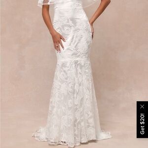 NWT Lace and Satin Off The Shoulder Wedding Dress